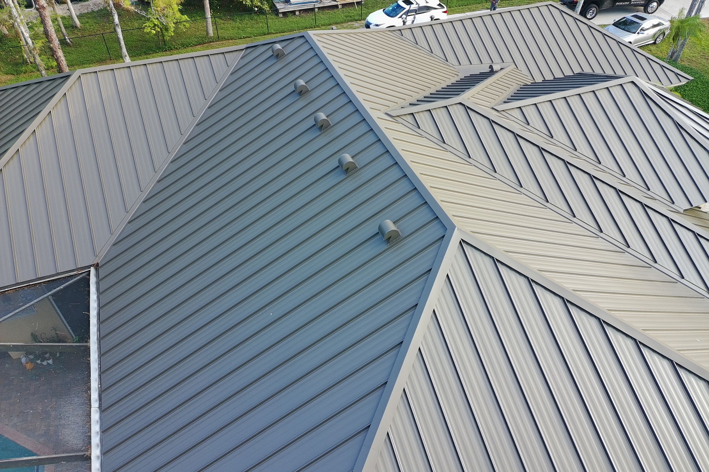 Arial Shot of A Metal Roof